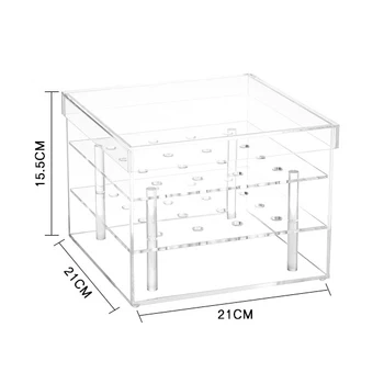 

New Fashion Clear Acrylic 16 Flowers Rose Flower Box Makeup Organizer Cosmetic Tools Holder Flower Gift Box For Girlfriend Wom