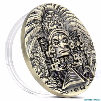 

Mysterious Mayan Aztec Calendar Souvenir Prophecy Commemorative Coins Art Collection Gift Present Interesting