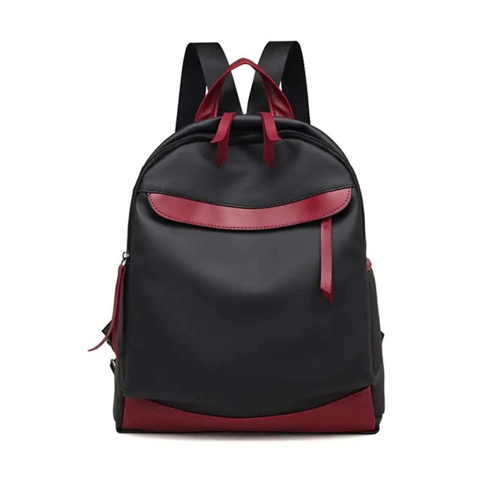 

Yfashion Female's Backpack Fashion Contrast Color Nylon Backpack Large Capacity Simple Casual Travel Bag