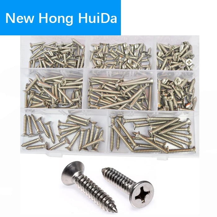 

Phillips Flat Head Self Tapping Screw Cross Recessed Thread Metric Countersunk Bolts Assortment Kit 304Stainless Steel #6 #8 #10