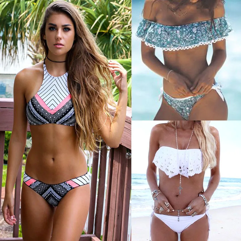 

Bikinis 2017 Sexy Swimwear Women Swimsuit Push Up Brazilian Bikini set Bandeau Summer Beach Bathing Suits female Biquini