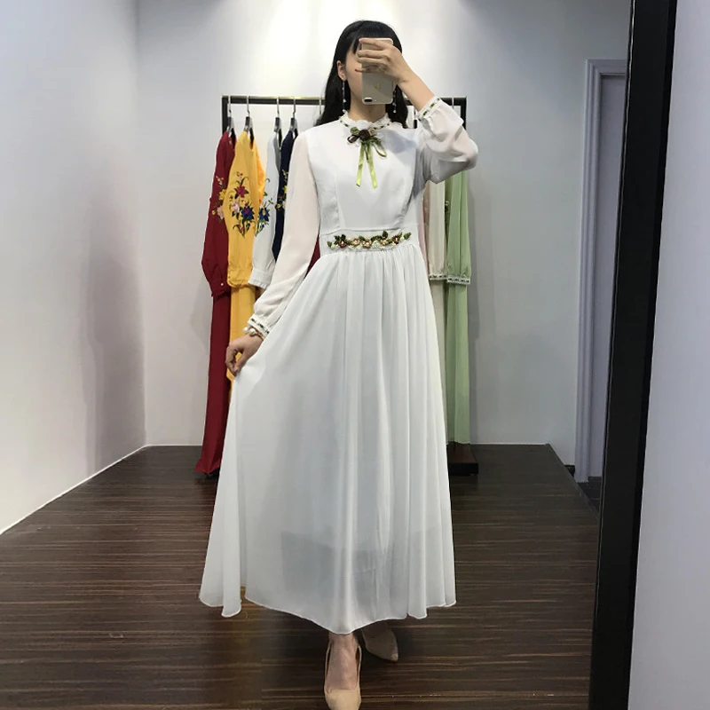 

Chiffon Vestidos Arabes Abaya Muslim Dress Arabic Islamic Hijab Dress Turkey Ramadan Caftan Eid Elbise Kaftan Robe Dubai Femme