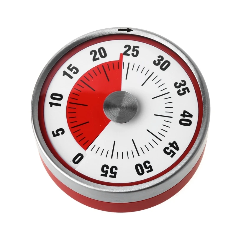 Stainless Steel Fridge Kitchen Timer Clock Mechanical Reminder