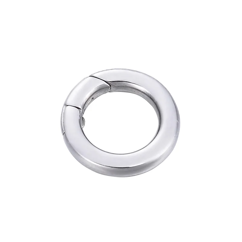 

1PCS Dull Silver Tone Stainless Steel Polished Round Enhancer Shortener Ring Spring Clasp for Jewelry Making