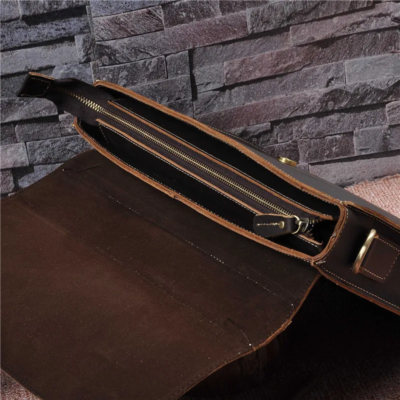 Coffee Aktentasche Umhängetasche Business Rindsleder Dark Maletin Echtes Leder Männer Tasche 12 Männliche Branded Luxus Yupinxuan