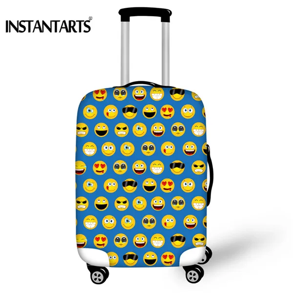 INSTANTARTS Funny Emoji Luggage Dustproof Cover for 18 30 Inch Suitcase