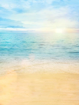 

Blue Sunshine Beach Sky Clouds backdrops Vinyl cloth High quality Computer printed newborns Backgrounds