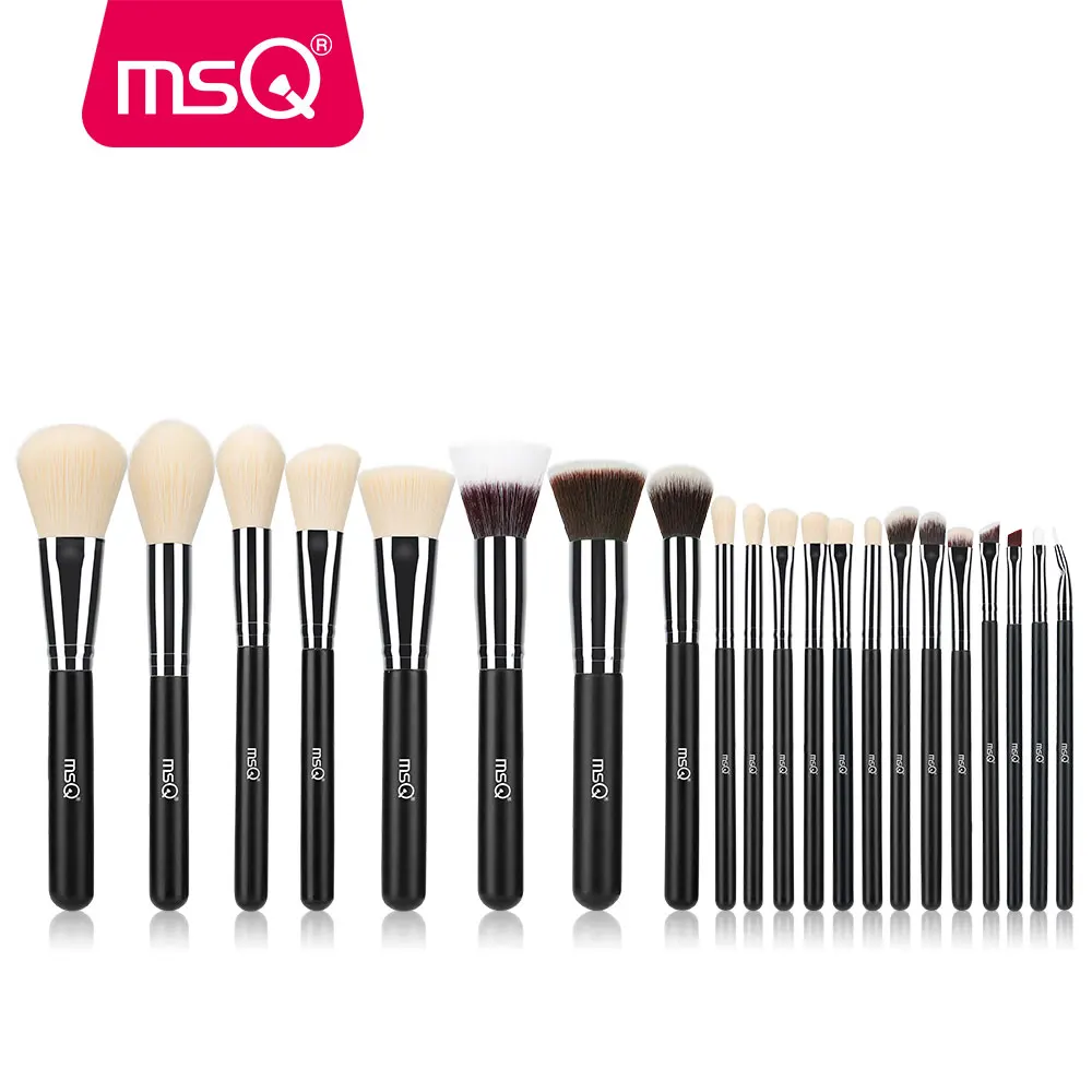 MSQ 21pcs Pro Makeup Brushes Set Basic Facial Brushes Powder Blusher Eyeshadow Lip Make Up Brush Cosmetics Tool Synthetic Hair 