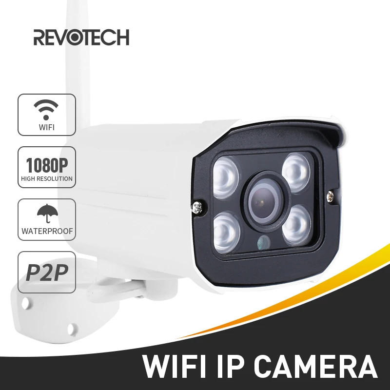 

H.265 WIFI 1080P 2.0MP Outdoor IP Camera 4 Array LED Night Vision Waterproof Security Bullet CCTV Camera ONVIF w/ SD Card Slot
