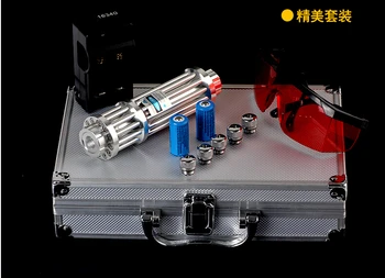 

High power blue laser pointer 100w 100000m 450nm hunting burning match/dry wood/candle/black/burn cigarettes+glasses+gift box