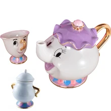 Красивый и чудовищный чайный набор Mrs Potts Chip, чайный горшок, Набор чашек, прекрасный фарфоровый кофейник [1 горшок+ 1 чашка+ 1 сахарный горшок], рождественский подарок