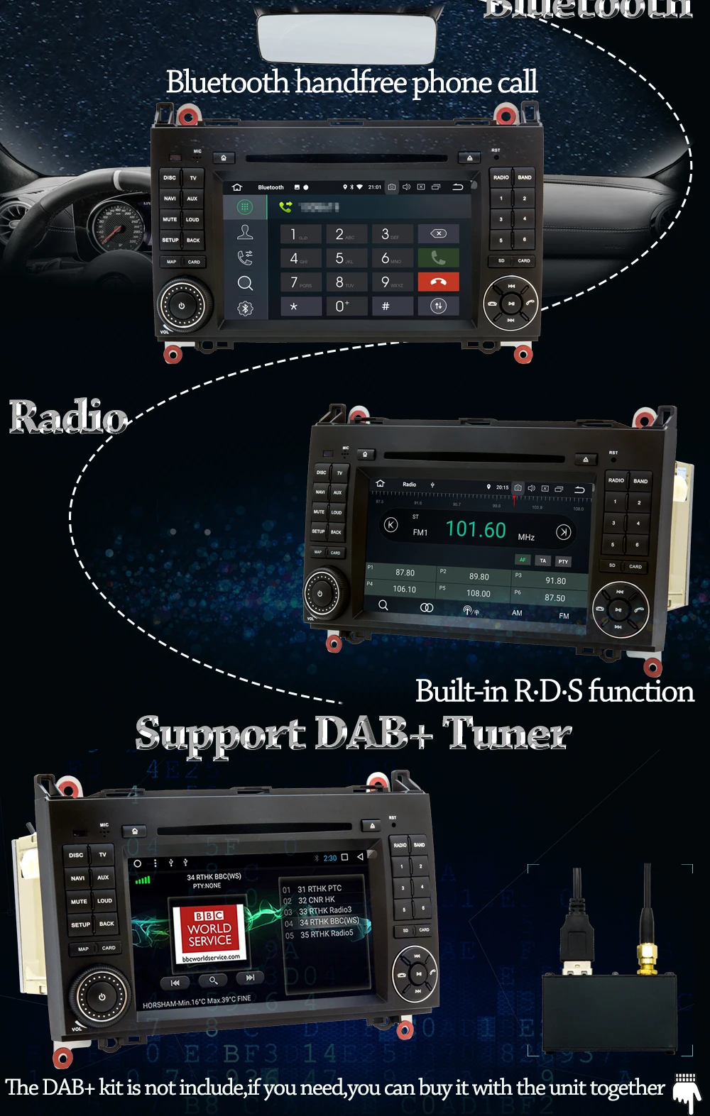 Discount Owtosin Car Radio Multimedia Video Player Navigation GPS Android 9.0 For Mercedes Benz A-Class W169 B-Class W245 Sprinter Viano 5