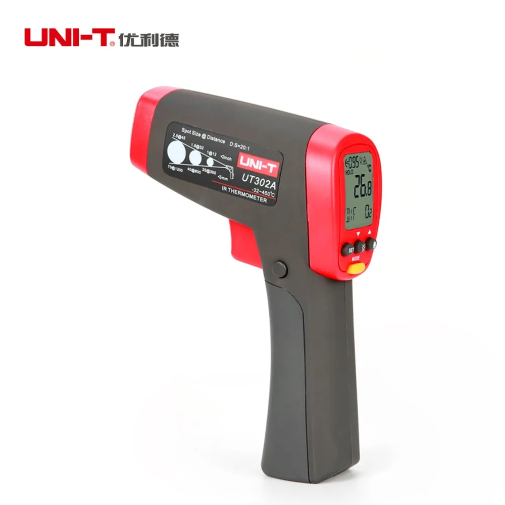 

UNI-T UT302A Professional Industria LCD Non-Contact Infrared IR Laser Digital Thermometer Temperature Range -32C -450C