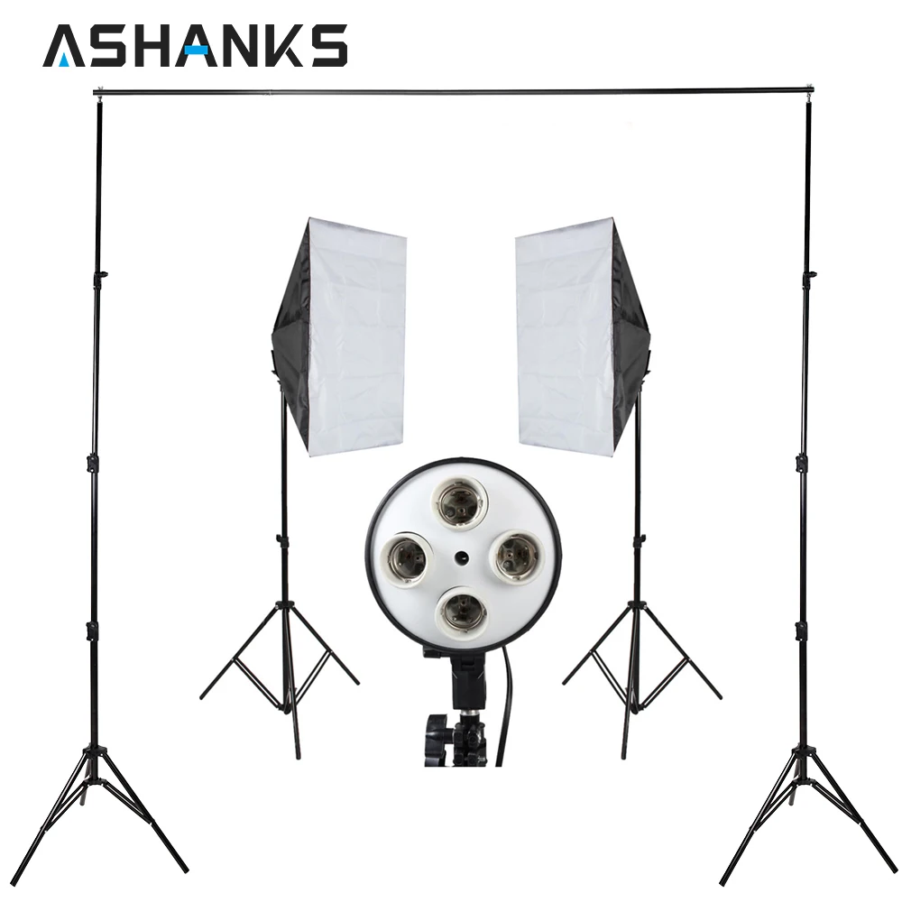 

Photography Softbox Kit with Background Stand Backdrop Support Frame System 2M/6.5FT Light Stand Holder for Photo Studio Video