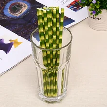 100 шт экологически чистые 20 см бумажные соломинки Замена пластиковые соломинки бамбуковая бумага соломки для дней рождения Декор панды