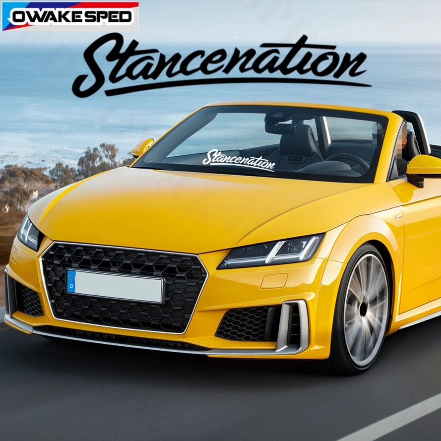 

Car Front Rear Windshield Sticker 40cm Stancenation Decals Customized Letters Auto Window Decor Sticker Waterproof Decals