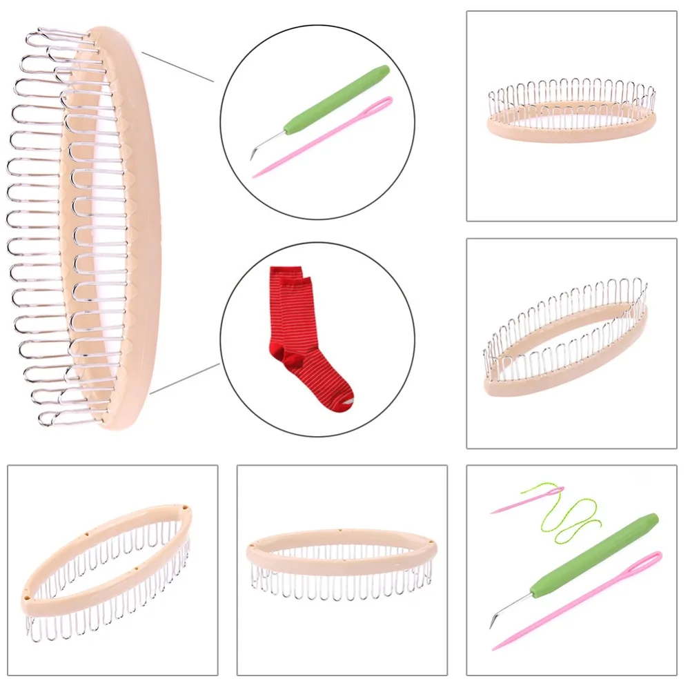 2 шт. DIY Вязание иглы ткацкий станок ремесло DIY инструмент для носки гетры набор для хобби носки ткач вязание крючком кольцо пряжа иглы носки ткач