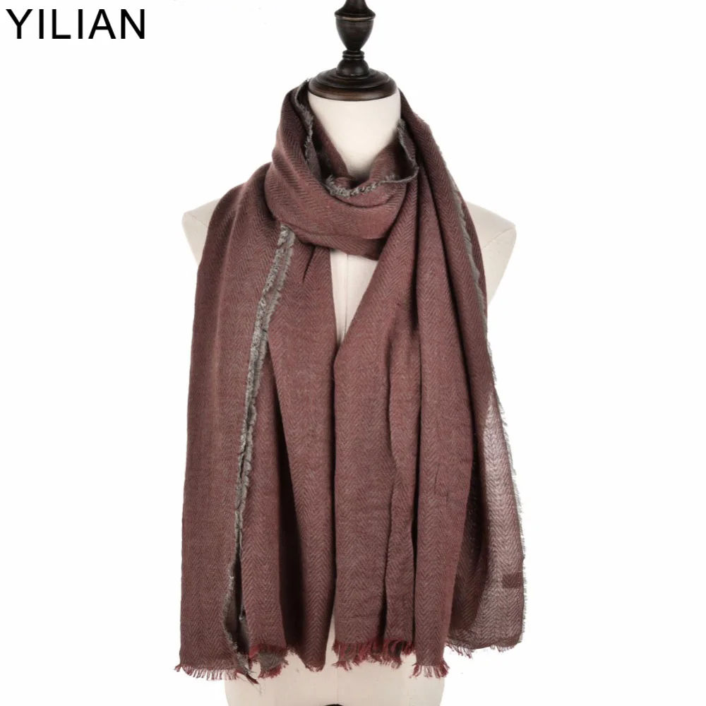 

YI LIAN Brand Winter Scarf Geometric Raised Grain Fashion Warm Newest Design Scarves with the Tassels Terms SF977