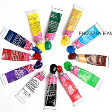 12 цветов, профессиональная акриловая краска s, набор, ручная краска ed, Настенная краска, текстильная краска, Яркий Цветной Художественный набор с кистью