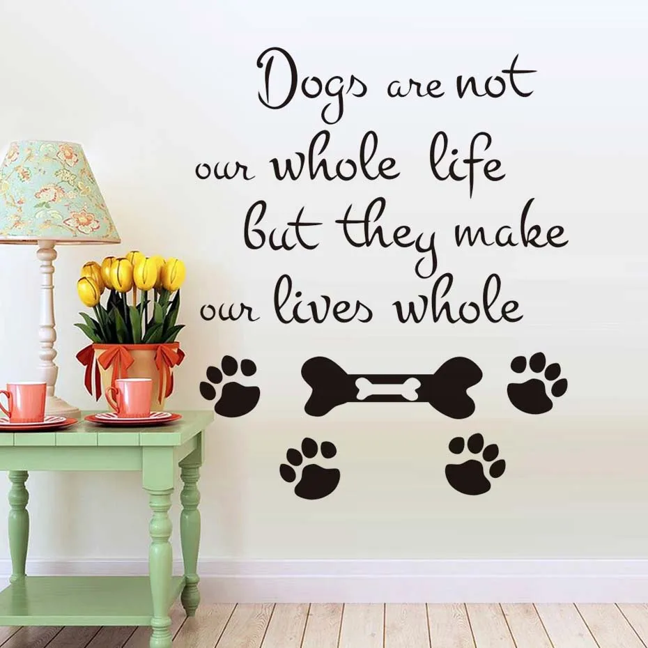 Dogs Are Not Our Whole Life Quote Wall Sticker Murals Funny Home Decor