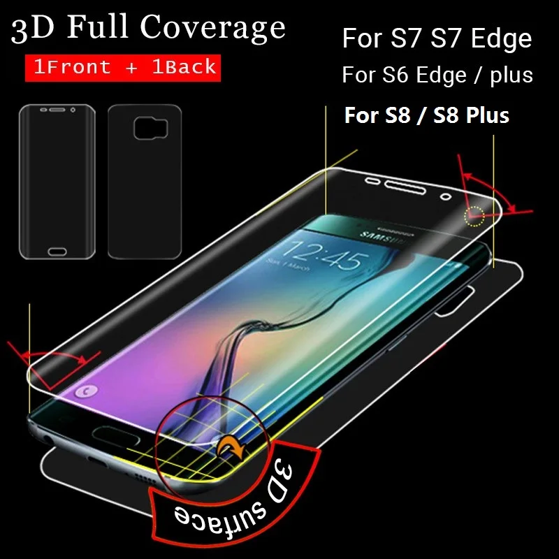 3D Nano взрывозащищенные Крышка для samsung Galaxy S7 край S6 S8 плюс (не закаленное Стекло)