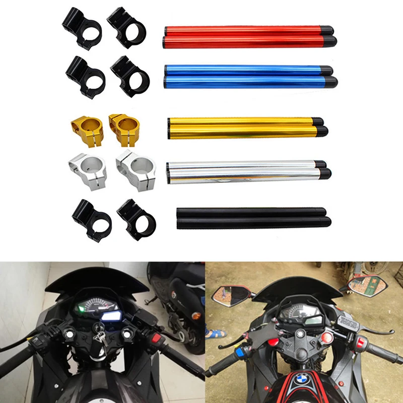 Pair CNC 54mm 55mm Motorcycle Riser Clip-Ons Clip Ons Clipon 7/8" 22mm Handlebars Lift Handle Bar Fork Tube | Автомобили и