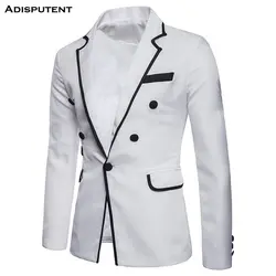 Disputent лоскутное мужской деловой костюм куртка облегающее строгое платье блейзеры с одиночной пуговицей куртка chaqueta hombre официальный