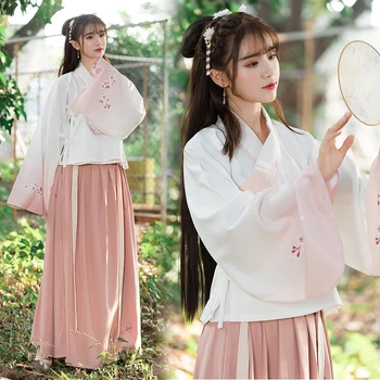 

Women/Female Ladies Pink Hanfu Dress Chinese Traditional And Ancient Clothes Chinese Folk Dance Performance Hanfu Costume DQL366