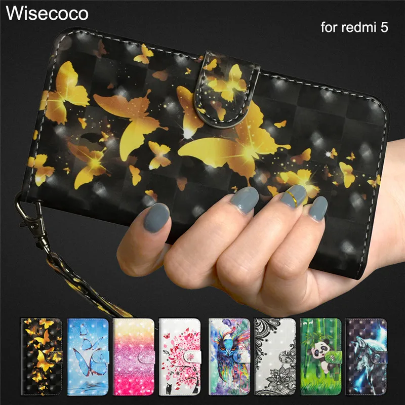 

for xiaomi redmi 5 flip Case Cover 3d Painting Leather wallet Stand Card Holder book Phone Cases for xiomi redmi5 5.7 funda capa