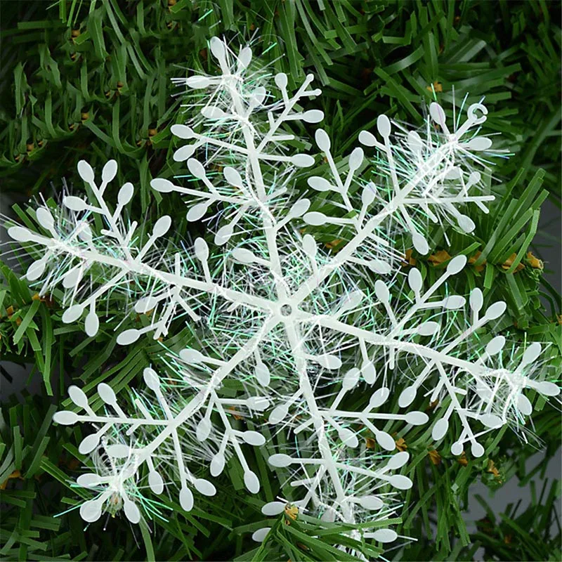 Mrosaa 30pcs 11cm Christmas Snowflake Christmas Tree Decoration Fake Snowflakes Hanging Pendant Frozen Party Supplies 2018