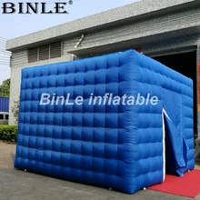 Высокое качество 3,6x3,6x2,7 м синяя надувная кубическая палатка вечерние выставки выставка гигантская фотокабина, киоск для продажи