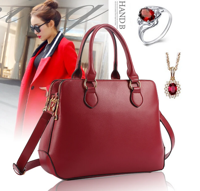 

New Women Handbag 100% Cowhide Genuine Leather Handbag Women Messenger Bag Splice Grafting Top-Handle Shoulder Women Bag
