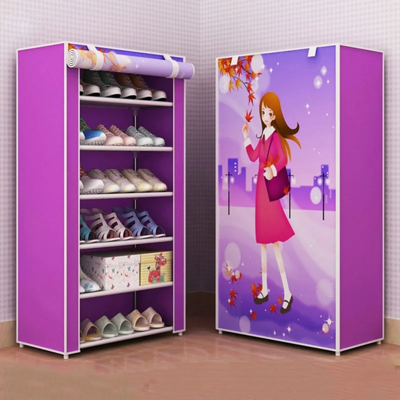 

Nonwoven Fabric Simple Bedroom Dormitory Shoes Rack Detachable Shoes Organizer Closet Storage Living Room Dustproof Shoe Shelf