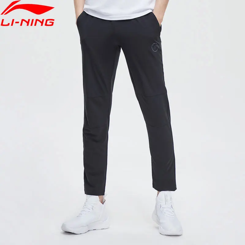 Li-Ning мужские спортивные штаны серии Wade, 88% полиэфир, 12% спандекс, обтягивающие, одноцветные, с подкладкой, спортивные штаны AYKP061 MKY498