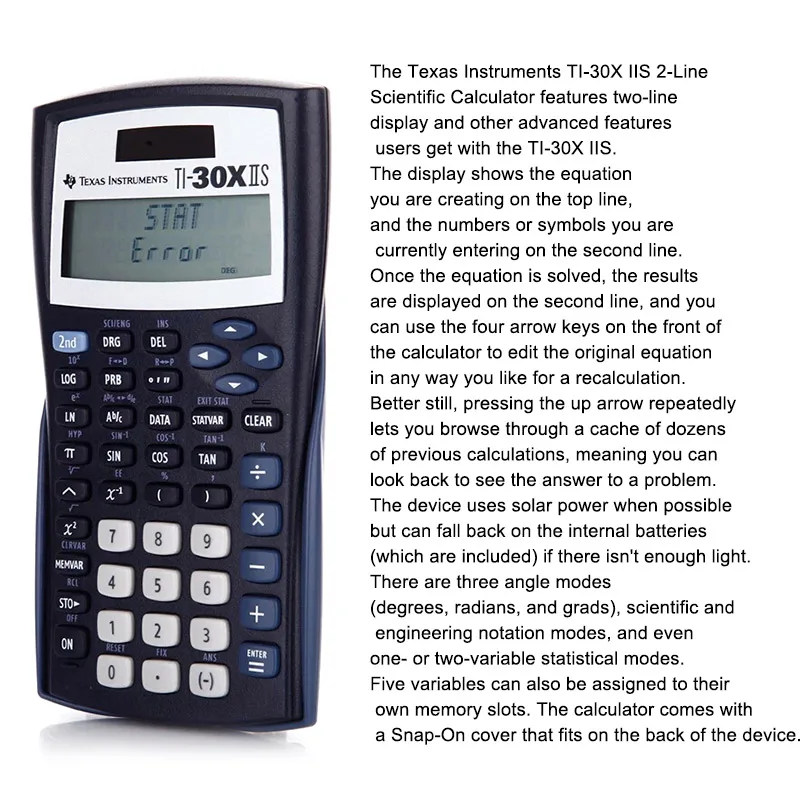 

Newly Upgraded 2-Line Scientific Calculator Calculating Instruments for Students Exam Office