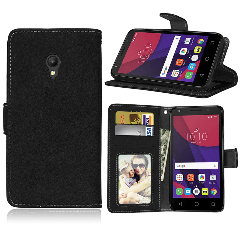 Роскошный Ретро Матовый кожаный чехол бумажник для телефона Alcatel One Touch Pixi 4 5 0