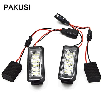 

PAKUSI Car LED License Plate Lights 12V car-styling For Volkswagen Passat CC Golf 4 5 6 VW Polo Phaeton New Beetle For SEAT Leon