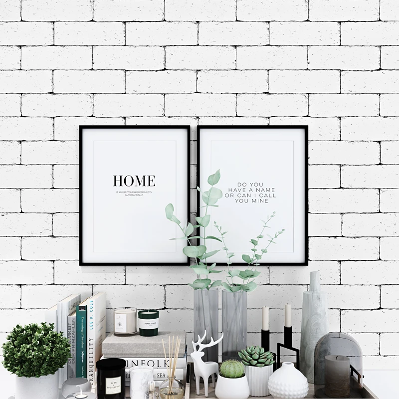 

3D Wallpaper Modern Stereo White Brick PVC Waterproof Wall Paper Living Room Dining Room Clothing Store Background Wall 3D Decor