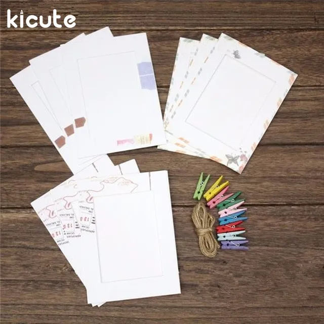 Kicute 9pcs One Set Mini Colored Spring Wood Clips Photo Paper Peg Kicute 9pcs One Set Mini Colored Spring Wood Clips Photo Paper Peg Pin Clothespin Craft