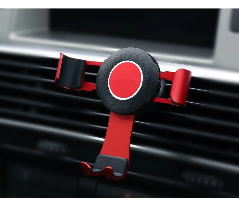 

ABS Gravity Car Cellphone Holder Stand Support Air Vent Outlet Mount Cell Phone Holder Bracket 360 Degree Rotatable Black Red