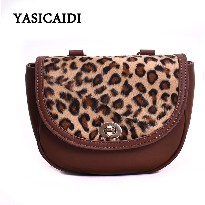 

2018 Korean Version The Small Square Women Bag Fashion Leopard print Handbags Retro Shoulder Bag Messenger Bag Mobile Phone Bag