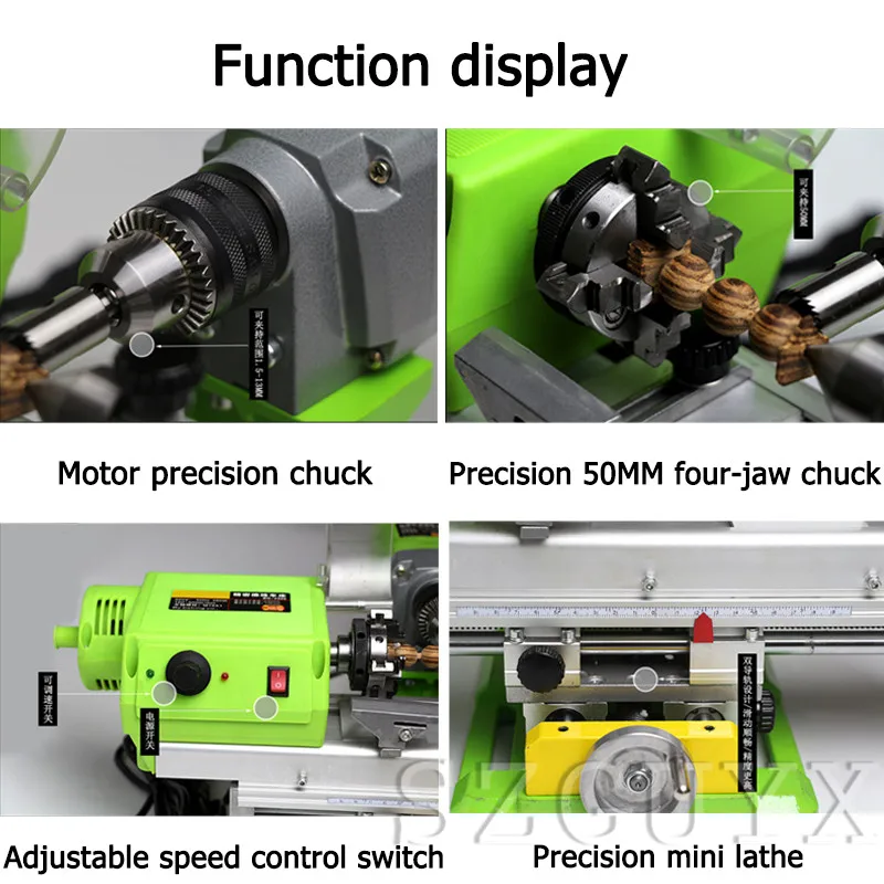 DT-1009 stainless steel small DIY woodworking mini lathe bench drill, high precision metal micro grinding micro processing