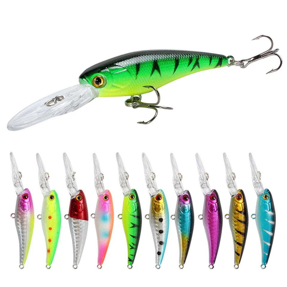 

1pcs Minnow Fishing Lure 9cm 7.3g Crankbait 3D Eyes Fishing Wobblers Fish Artificial Lures for Carp Fishing Tackle