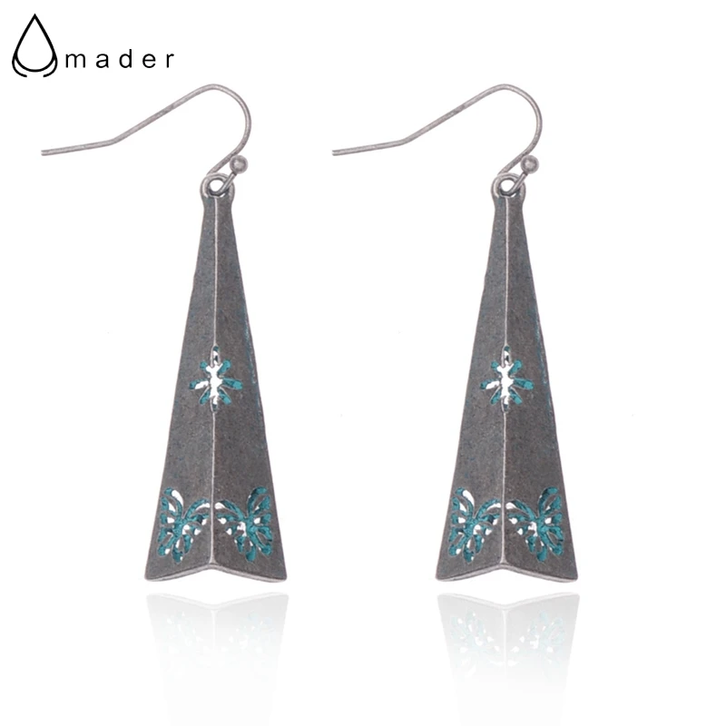 

Amader New Design Ethnic Rhombus Verdigris Ladies Earrings Vintage Geometric Boho Dangle Earrings For Women HQE807