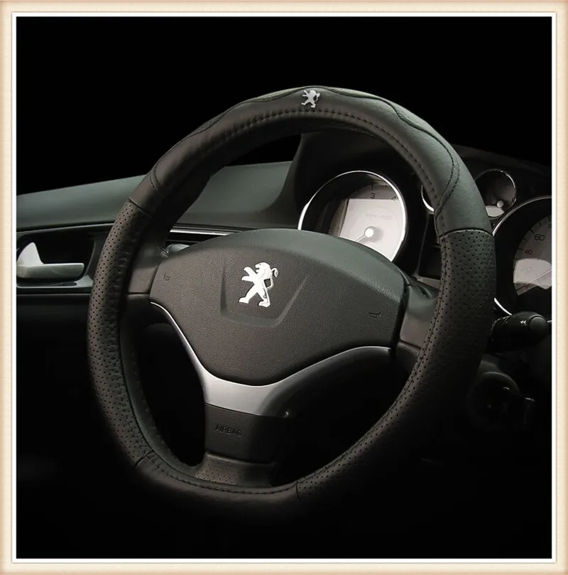 HOT SALE Genuine leather Car Steering Wheel Covers Fit for Peugeot 408