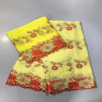 

Newest Double Color Design African Lace 5 Yards + 2 Yards Bazin Riche Getzner High Quality Nigeira Wedding Lace Fabric X240-07