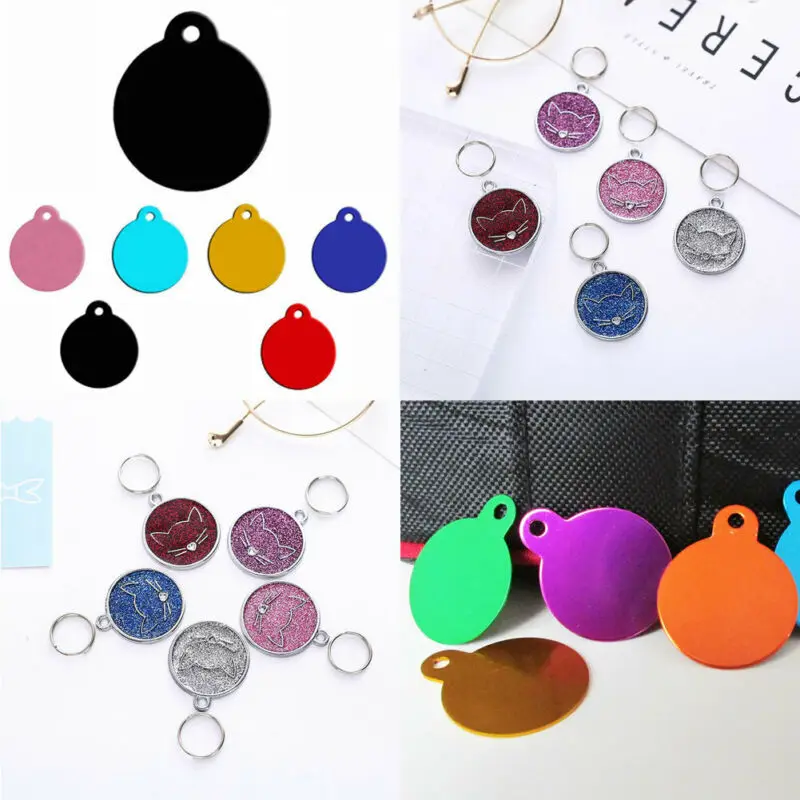 

Portable Anti-Lost Pet Dog Cat Name Address Label Tag Pet Identity Card Dog Collar Cute Pet Pendant Decorative Card
