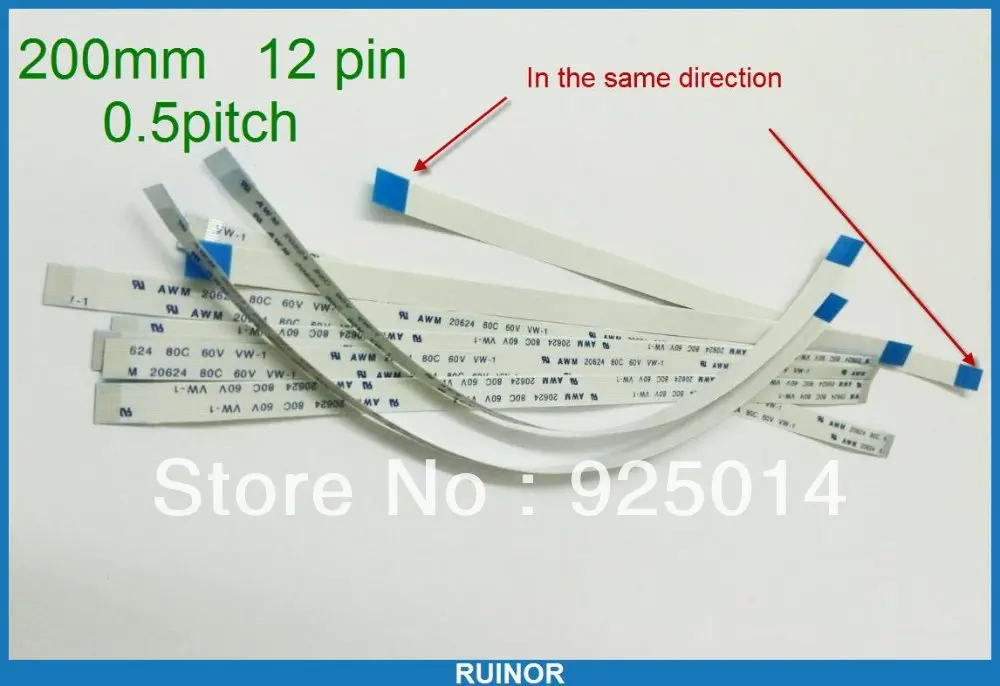 Высокое качество 200 шт./лот 200 мм 12 pin 0,5 мм Шаг мощность ленточный кабель с кнопкой для DV9000 DV6000 серии AWM 20624