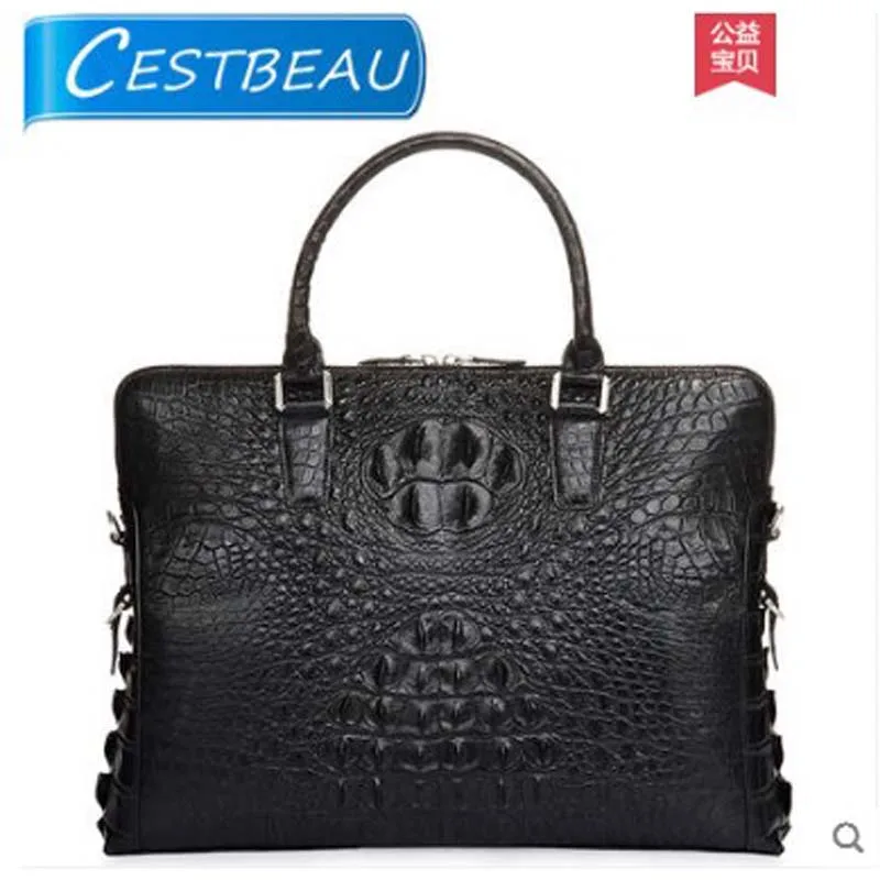

Cestbeau real crocodile leather men's bag handbag briefcase 2019 new men's business black