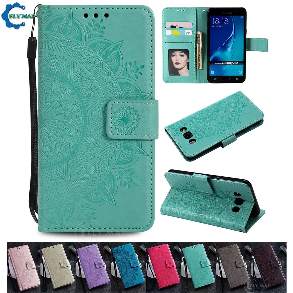 

Flip Wallet Case for Samsung Galaxy J7 2016 J710 SM-J710 7j J710FN SM-J710MN SM-J710FN/DS J710F Floral Phone Cover Coque Capa